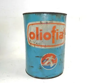 1960's OLIOFIAT MOTOR OIL CAN CONTAINER 1 GAL TIN 9.75x7  ALFA LANCIA MASERATI  • $129