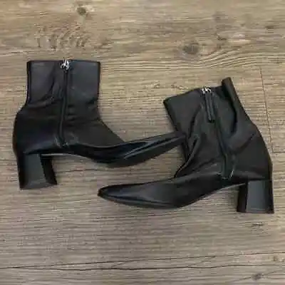 $29.99 • Buy Zara Women's Faux Leather Fitted Ankle Boots W/ Small Wedge Heel Size 8