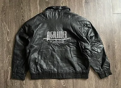 Vintage 90s Movie Highlander 10th Anniversary Men’s XL Leather Motorcycle Jacket • $39.99