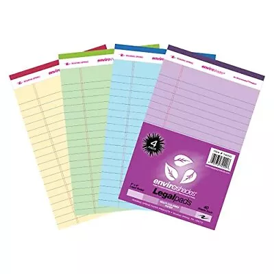 Enviroshades Recycled Mini Legal Pads 4 Pack 5 X 8 40 Sheets Assorted Color • $12.05