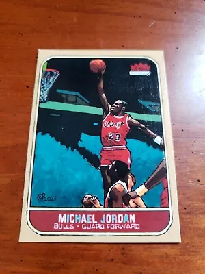 Basketball Art Card Print Of Michael Jordan 86 Rookie Version 2  • $4