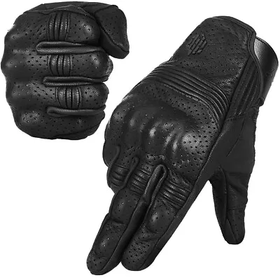ILM Touchscreen Goatskin Leather Motorcycle Motorbike Power Sports Racing Gloves • $39.99