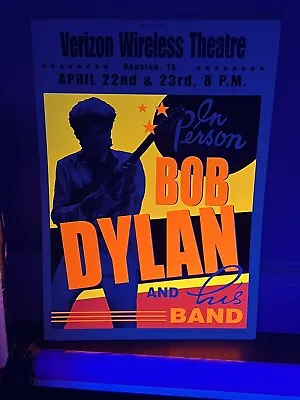 Bob Dylan Concert Poster 2003 Original 20”x14” Verizon Theatre TX - Black Light • $30