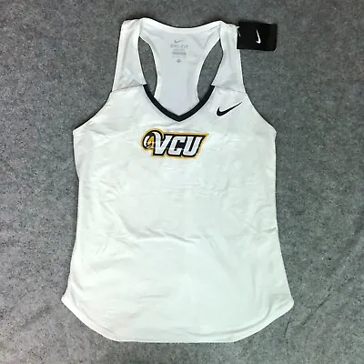 VCU Rams Womens Shirt Medium Nike White Tank Top Sleeveless Logo NCAA Tennis NWT • $19.98