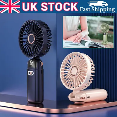 Rechargeable Mini Hand-held Fan Portable Folding Desk Fan Cooler Cooling Outdoor • £4.99