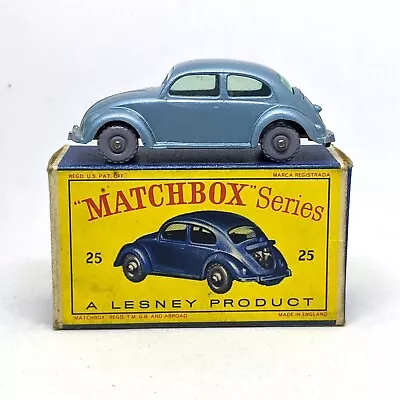 Matchbox Lesney No. 25a Volkswagen VW 1200 Beetle (RARE D TYPE BOX) • $339.12