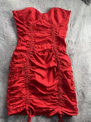 Oh Polly Red Dress Strapless Mini Dress Size 8 • £20