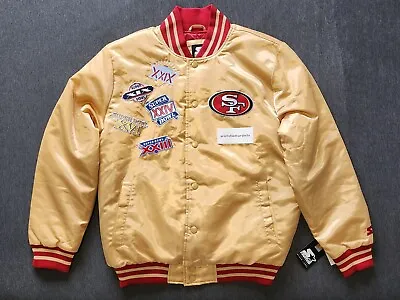 San Francisco 49ers Super Bowl Champions Gold Satin Starter Jacket • $149.95