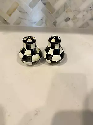 Mackenzie Childs Courtly Check Enamel Salt & Pepper Shakers • $53.50