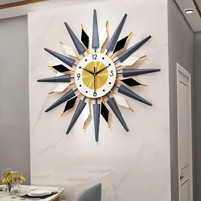 Large Starburst Metal Wall Clock Mid Century Modern Europe Style Decor 60x60cm • $41.28