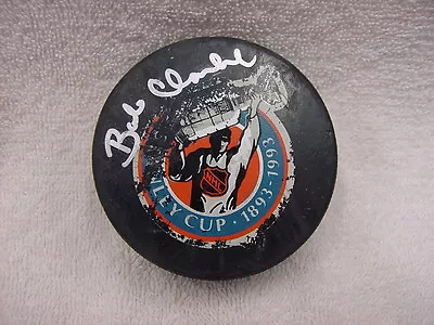 SWEET Bob Clarke Auto'd 100th Ann Stanley Cup Puck Philadelphia Flyers NICE! • $49.99