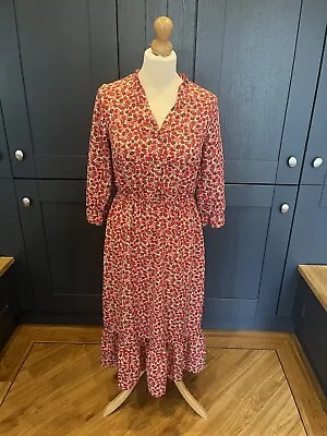 Papaya. Red Floral Midi Length Tea Dress UK Size 8 Excellent Condition • £4.99