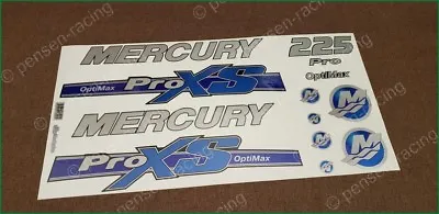 Mercury 225 HP Optimax ProXS Outboadrs Motor Blue-Silver Laminated Decals Boat • $42.70