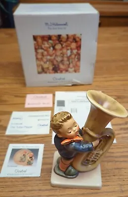 M.i.hummel #437 Goebel Germany The Tuba Player Figure Box Signed Vtg Rare 6 1983 • $188