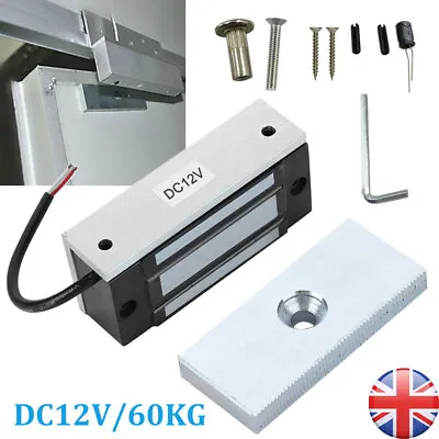 DC12V Electric Magnetic Door Lock Mini 60kg/132lbs Metal Electromagnetic Lock UK • £12.59