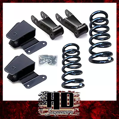 1973-1979 Ford F150 F100 3 F 4 R Lowering Coil Springs Shackles Hangers Drop Kit • $231.66