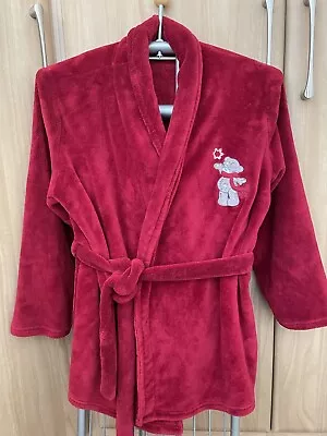 M&S ‘Me To You’ Short Dressing Gown Robe Size 18 L Red Fleecy Fluffy Warm Cosy • £4.50