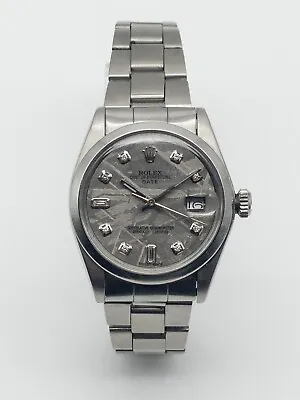 Estate $12000 ROLEX DATE 34mm SS METEORITE Diamond Mens Watch SERVICED • $4350