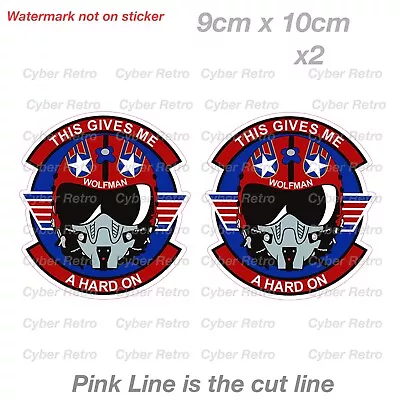 Top Gun WOLFMAN Helmet - This Gives Me Decal Sticker  • $7.50