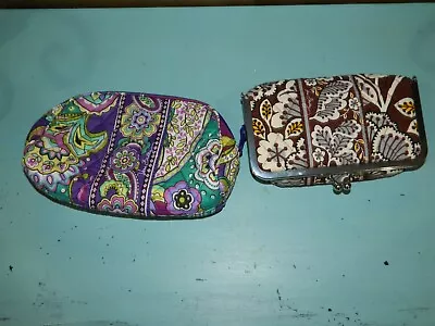 Vera Bradley BUTTERCUP Double Kiss Lock Cosmetic Lot Of 2 Bags • $19.99