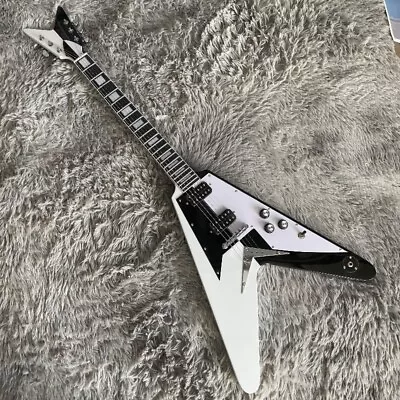 Factory Black & White Michael Schenker V Model Electric Guitar String Thru Body • $338