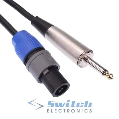 £11.49 • Buy 1m To 5m 2 Pole Speakon Male To 6.35mm 1/4  Mono Plug Speaker Cable Lead