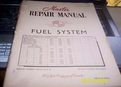 FORD 1952 - 1954 Cars Trucks Fuel System Manual F100 • $19.95