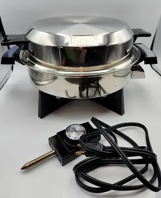 Vintage West Bend Webalco #17209 Stainless Steel Electric Skillet W Lid And Cord • $34.95