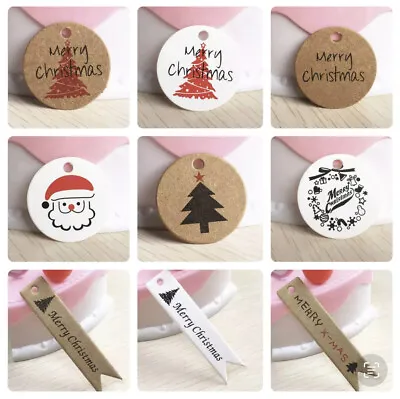 £2.70 • Buy Kraft Paper MERRY CHRISTMAS Gift Hang Tags Labels VARIOUS DESIGNS And SIZES
