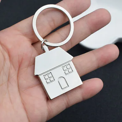 1Pc Creative Cute House Pendant Car Keyring Key Ring Keyfob Keychain Gift Silver • $5.38