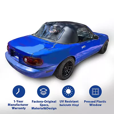 Convertible Soft Top W/ Plastic Clear Window For Mazda Miata 1990-2005 Black • $78.50