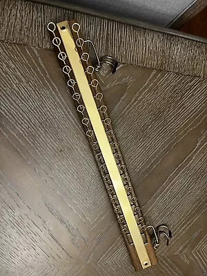 36 Hook Vintage Wood Brass Tie Rack Closet Holder (No Screws Included) • $25