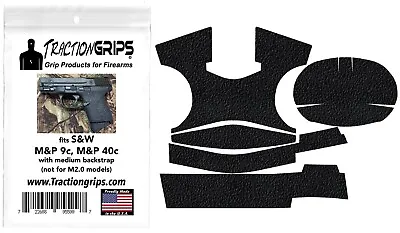 Tractiongrips Rubber Grip Tape Overlay For S&W M&P9c M&P40c With Medium Back • $9