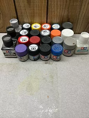 Tamiya Acrylic And Lacquer Paint Lot Of 25 Some Used Some New. • $37.74