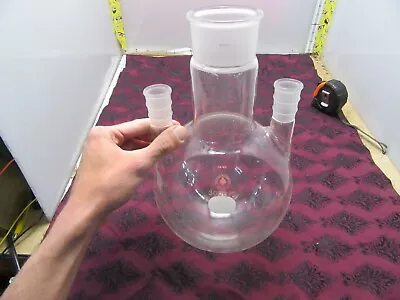 $100 • Buy Ace Glass 3000mL 3 Neck Triple Reaction Round Flask Vessel 60/40 24 [2*Y-32]