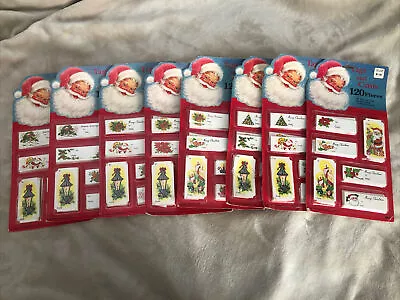 Vintage Santa Clause Christmas Gift Tags Cards Seals 120 PCs 80s • $14.99