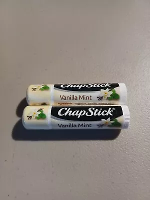 CHAPSTICK VANILLA MINT Lip Balm Lot Of 2 HTF New & Sealed • $8.42