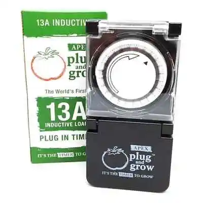 Plug & Grow Plug In Timer Timeswitch For Led Grow Light 13A Inductive Heavy Duty • £8.95