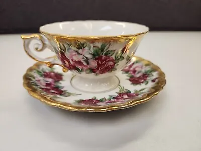 Vintage Floral UCAGCO Tea Cup/saucer Made In Japan Gold Trim  • $20