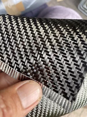 Carbon Fibre Cloth 210g Black 2x2 Twill 3k 1000mm X 300mm  UK Made! • £14.99