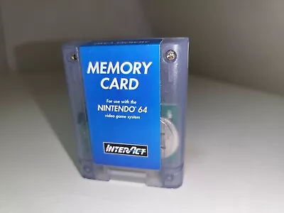 CLEAR BLUE 256K MEMORY CARD PAK For NINTENDO 64 N64 Exchangeable Battery #O4 • $11.95