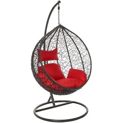 Brand New Single Outdoor Hanging Swinging Egg Chair For Garden Home 11-SW85BK • $269
