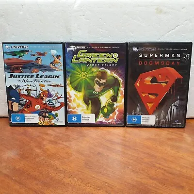 DC Universe Animated Movie Bundle Justice League Superman Green Lantern DVD R4 • $19
