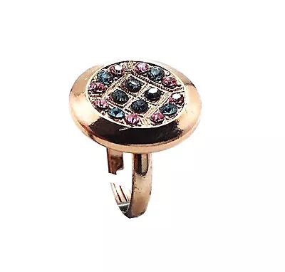 Mariana Ring Rose Silver Blue & Indian Sapphire Austrian Crystals Madagasca... • $67