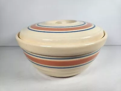 Vintage Stoneware Bowl Stripped Mixing Bowl With Lid  McCoy • $19.99
