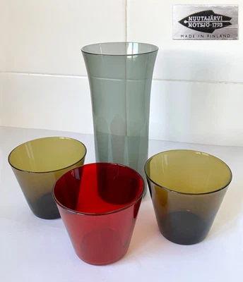 $45 • Buy Vintage 1950's NUUTAJARVI IITTALA Finland KARTIO & TRUMPETTI Glasses Kaj Franck