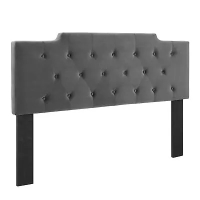 Juliet Tufted Full/Queen Performance Velvet Headboard - Charcoal • $110.85