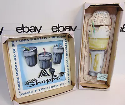 Ice Cream Soda Shoppe Signs 3D Fountain Malt Hotdog Expresso Scoops Drinks VTG 2 • $49.99