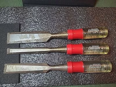 Vintage Stanley Handyman No.hi233 Chisels Lot Of 3 • $5.99