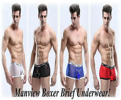 £8 • Buy  Men`s Sexy Manview Mesh Boxer Underwear Gay Interest Fits Med To Large Pos Gay!